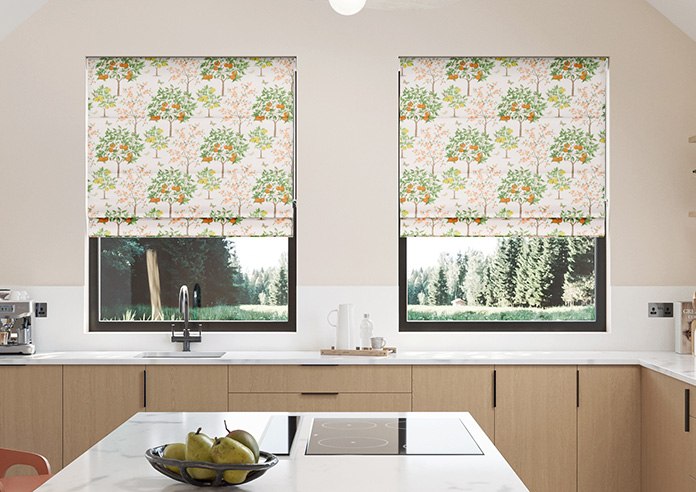 Lemon Grove, Mandarin - Motorised Roman Blind - Image 3